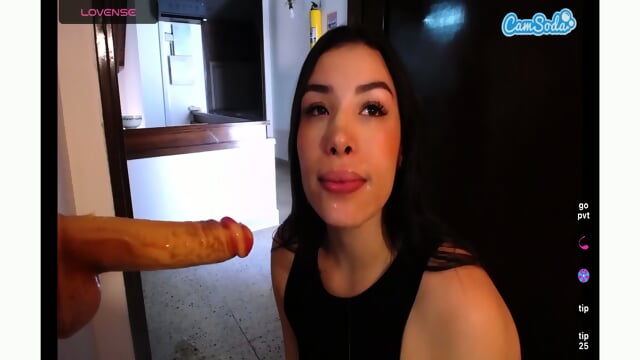 pov sloppy spit deepthroat dildo backdrop